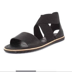 Sorel Black Strappy Elastic Sandal